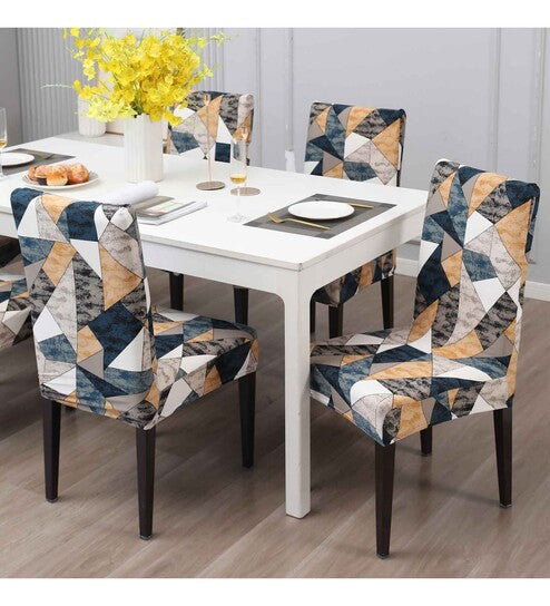 Orange Smoke Printed Chair Cover