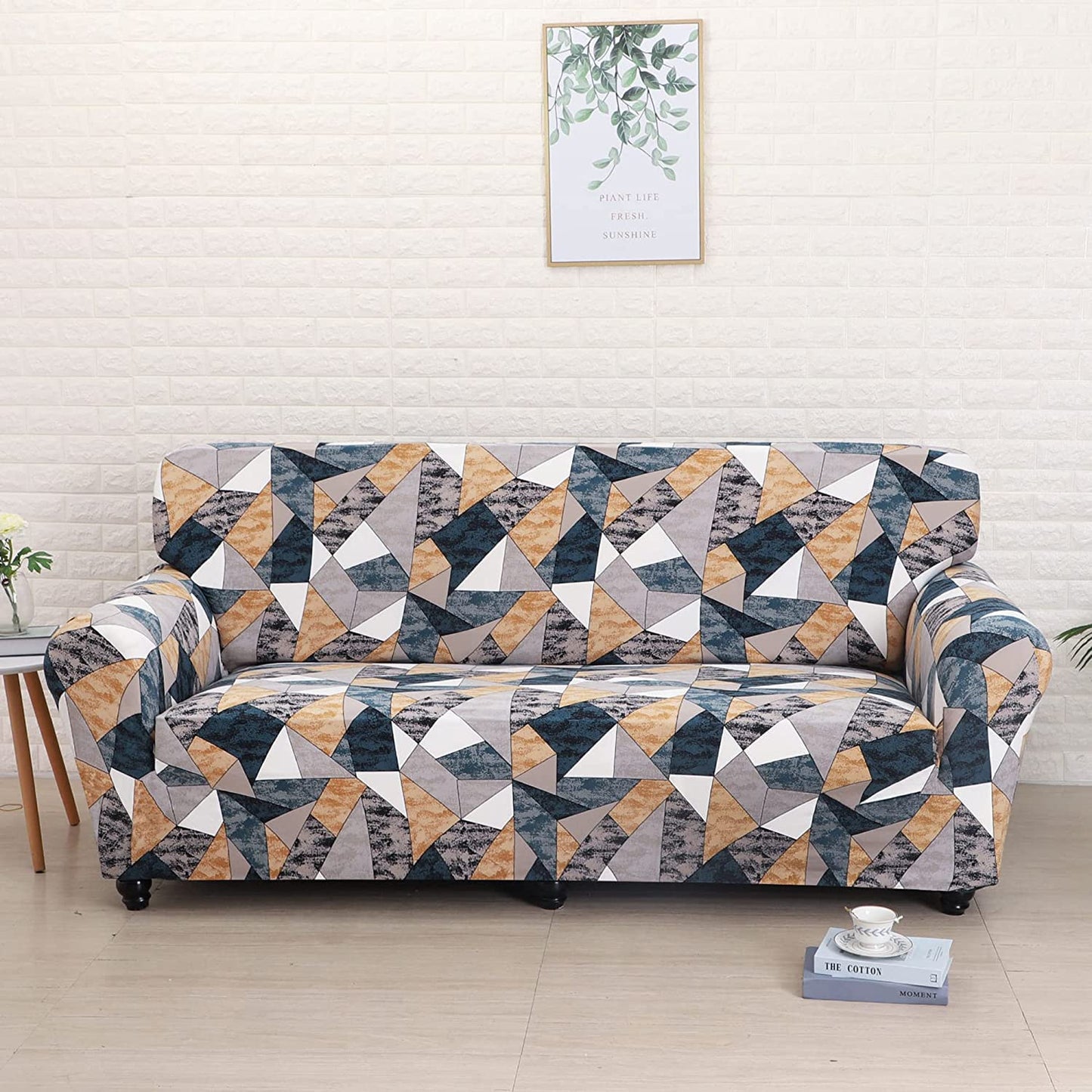 Quirky Hub Premium Wrinkle-Free Stretchable | Elastic Universal Stretchable Sofa Cover Orange Smoke