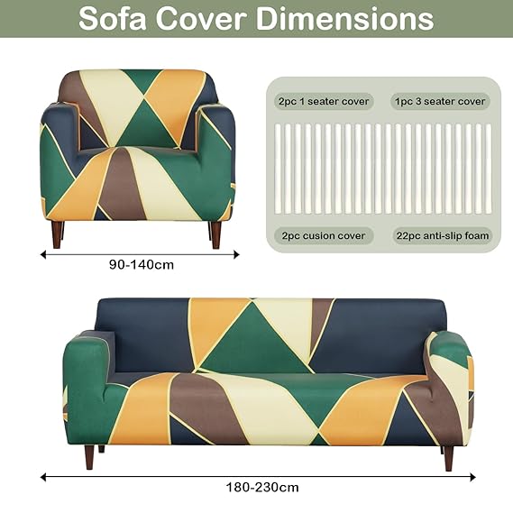 Quirky Hub Premium Wrinkle-Free Stretchable | Elastic Universal Stretchable Sofa Cover Multicolour