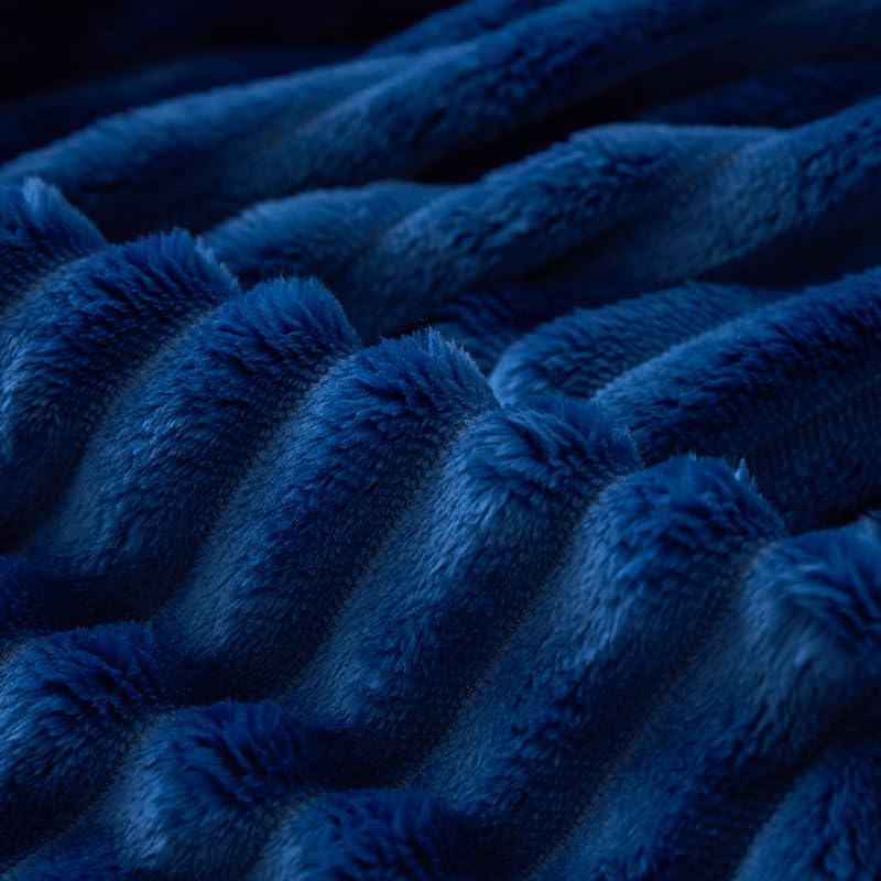 Quirky Hub Luxe Rabbit Fur Fitted Bedsheet – Navy | King Size 72x78