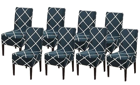 STRETCHABLE CHAIR COVERS, CROSS BLUE