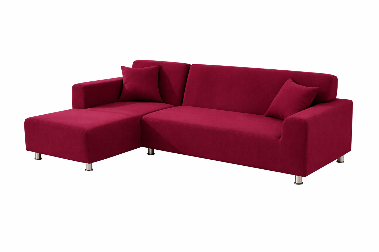 L Shape Quirkyhub Plain Red Strechable Sofa Cover