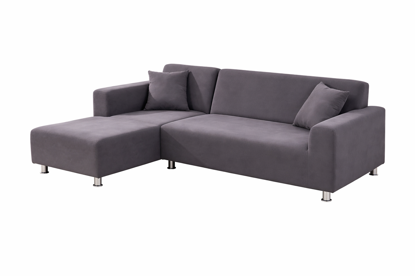 L Shape Quirkyhub Plain Gray Strechable Sofa Cover
