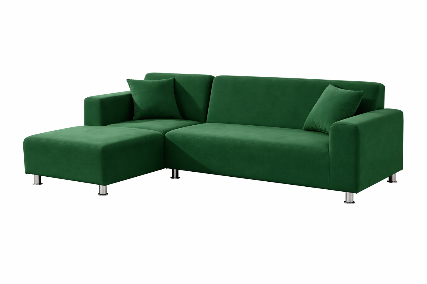 L Shape Quirkyhub Plain Green Strechable Sofa Cover