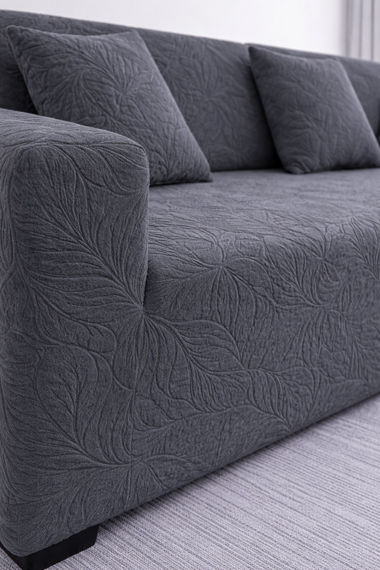 Grey Castle Polar Fleece Sofa Cover – Soft, Stretchable & Washable Corner Sofa Protector
