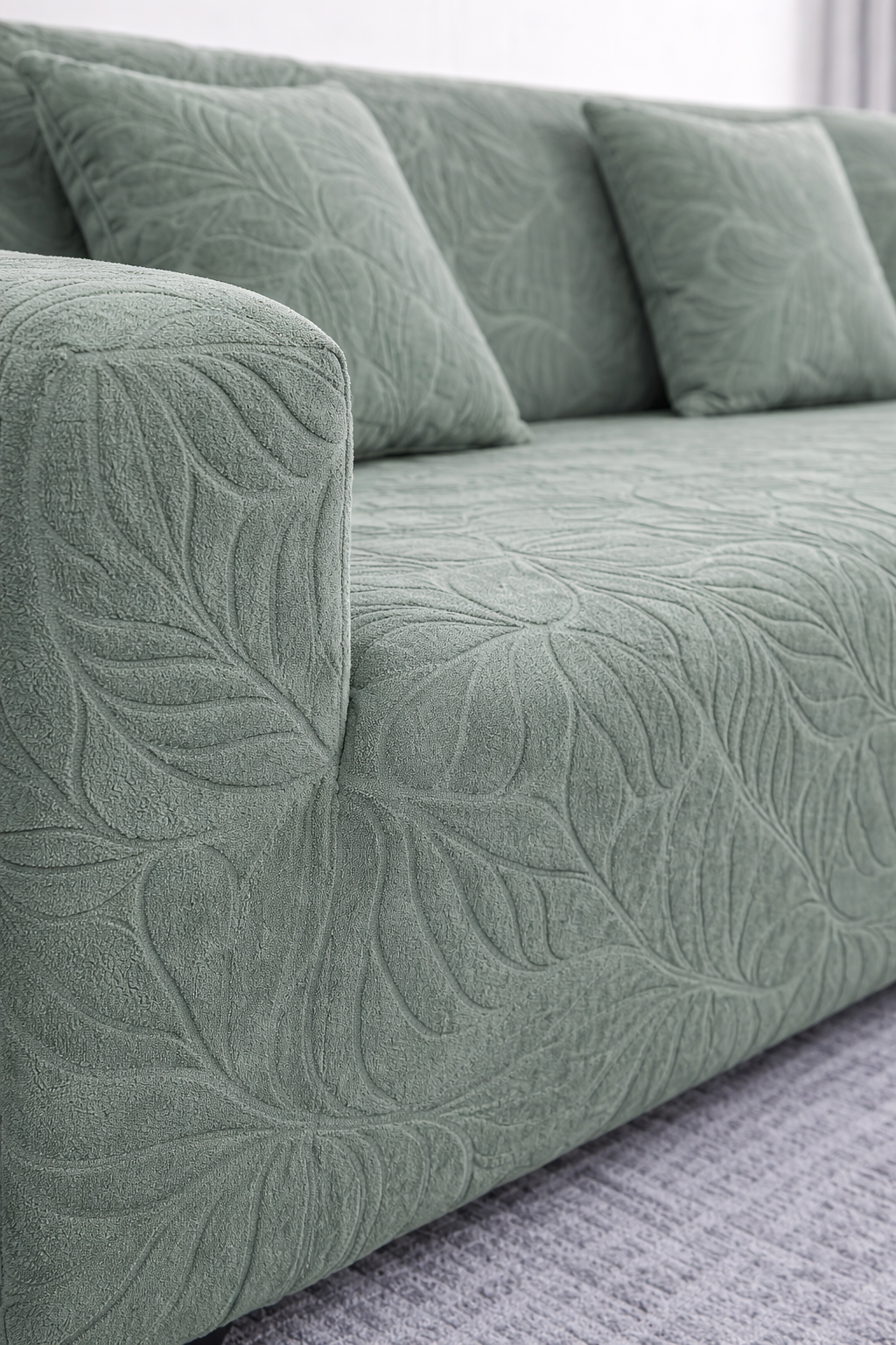 Green Castle Polar Fleece Sofa Cover – Soft, Stretchable & Washable Corner Sofa Protector