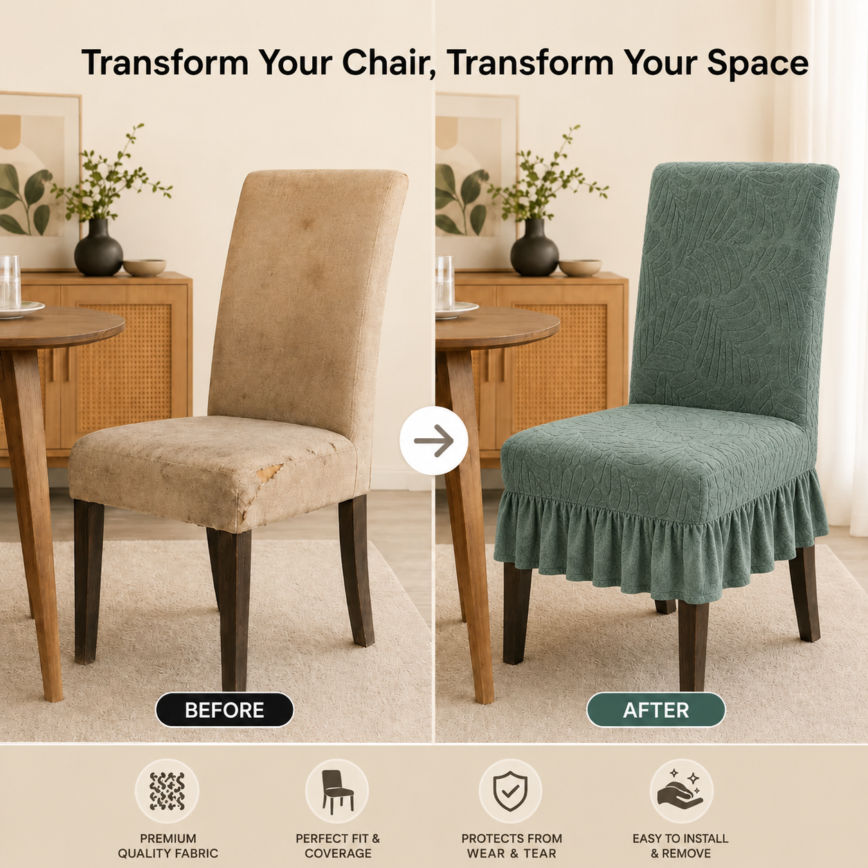 Quirky Hub Jacquard Dining Premium Chair cover