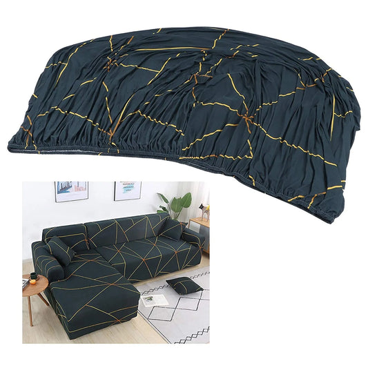 L Shape Premium Extensible Sofa Cover gold prism - Fab Home Decor - Sofa Cover
