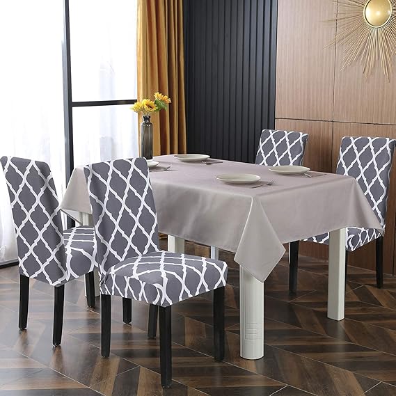 STRETCHABLE CHAIR COVERS, DIAMOND GREY
