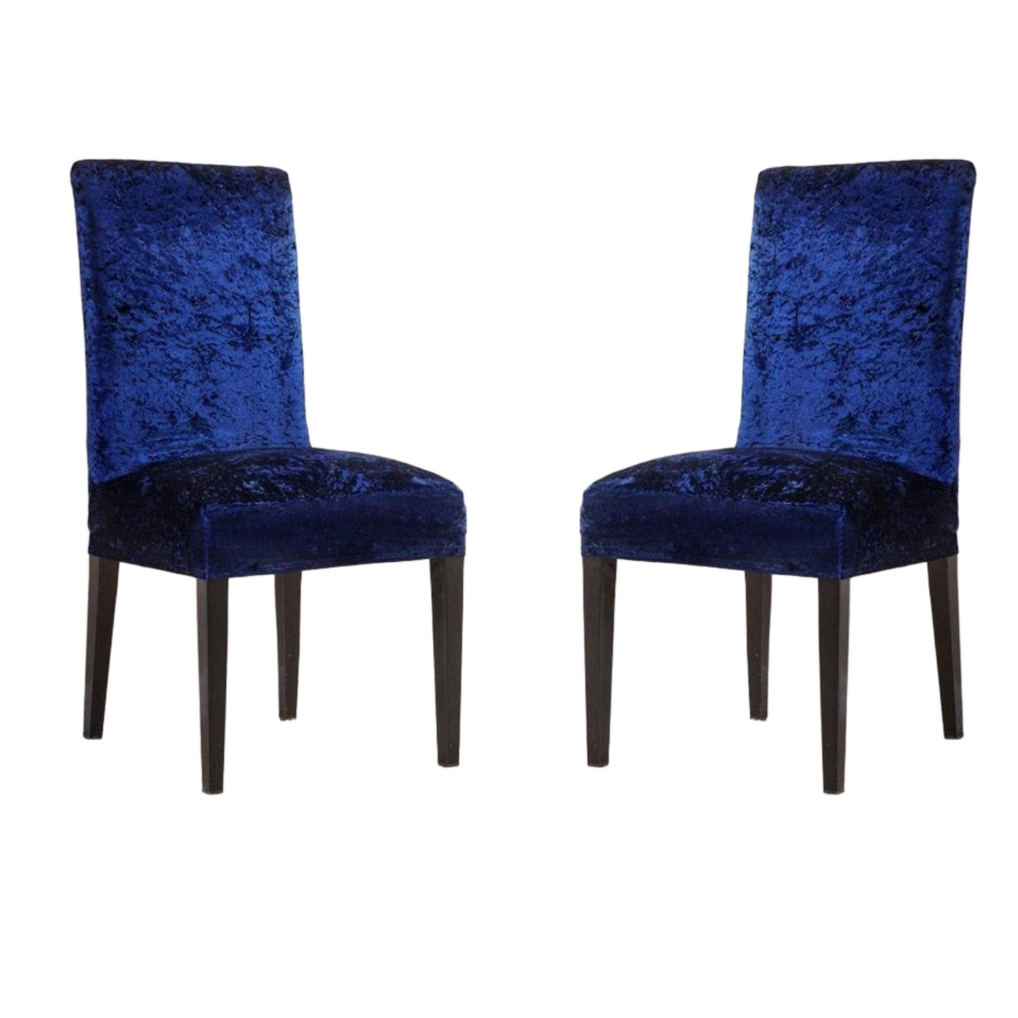 Quirky Hub Premium Wrinkle-Free Stretchable | Washable Plain Velvet Chair Covers| Navy Blue