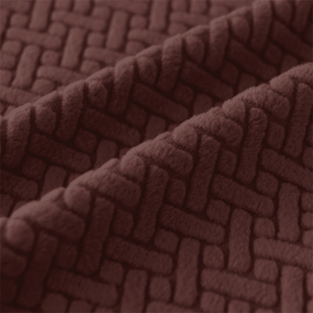 Brown Castle L Shape Polar Fleece Sofa Cover – Soft, Stretchable & Washable Corner Sofa Protector