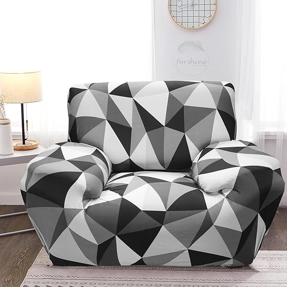 Quirky Hub Premium Wrinkle-Free Stretchable | Elastic Universal Stretchable Sofa Cover Black Multi
