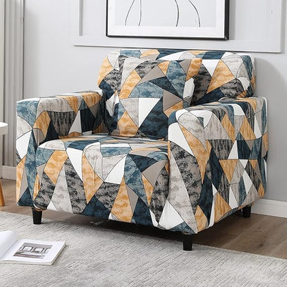 Quirky Hub Premium Wrinkle-Free Stretchable | Elastic Universal Stretchable Sofa Cover Orange Smoke