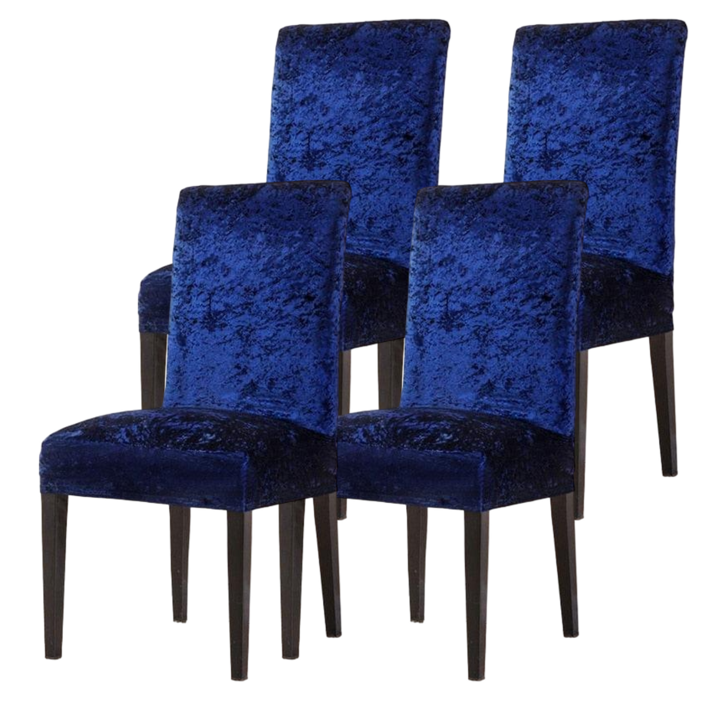 Quirky Hub Premium Wrinkle-Free Stretchable | Washable Plain Velvet Chair Covers| Navy Blue