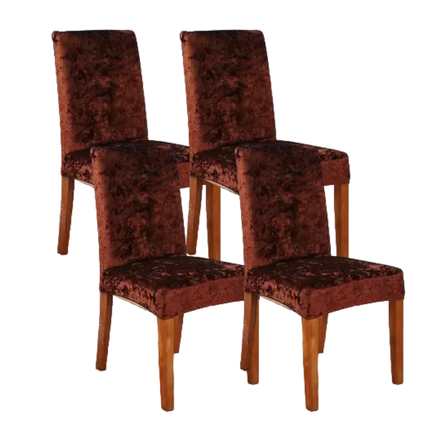 Quirky Hub Premium Wrinkle-Free Stretchable | Washable Plain Velvet Chair Covers , Crushed Velvet Brown