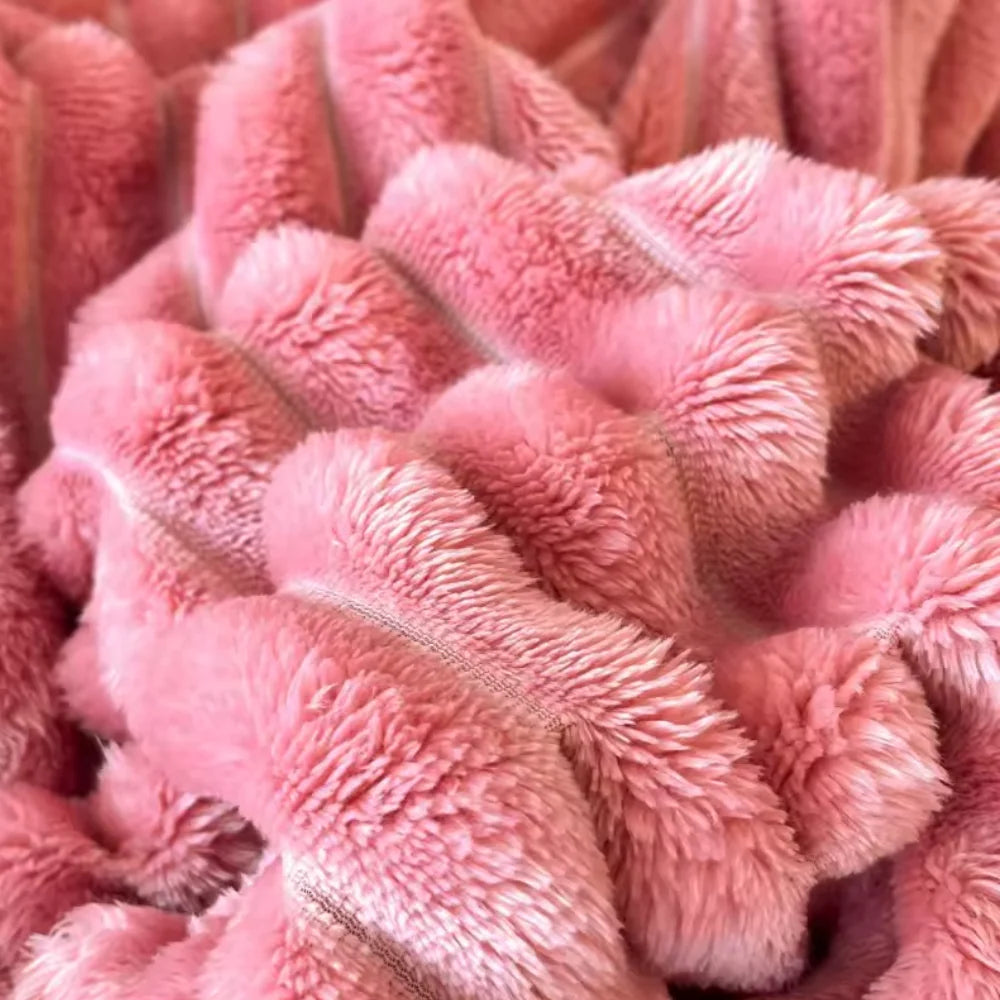 Quirky Hub Luxe Rabbit Fur Fitted Bedsheet – Pink | King Size 72x78