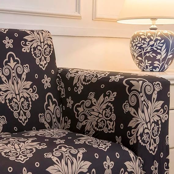 Quirky Hub Premium Wrinkle-Free Stretchable | Elastic Universal Stretchable Sofa Cover Brown Dhamash