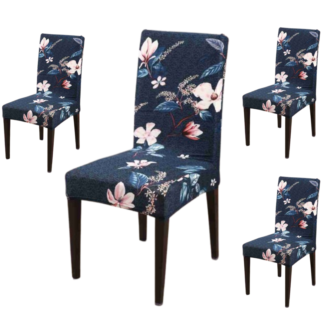 Lotus Blue Printed Chair Cover