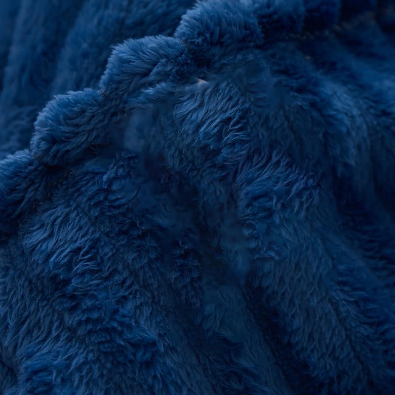 Quirky Hub Luxe Rabbit Fur Fitted Bedsheet – Navy | King Size 72x78
