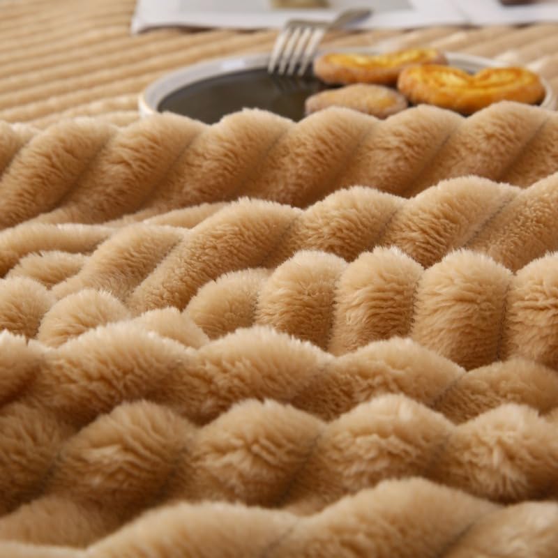 Quirky Hub Luxe Rabbit Fur Fitted Bedsheet – Camel | King Size 72x78