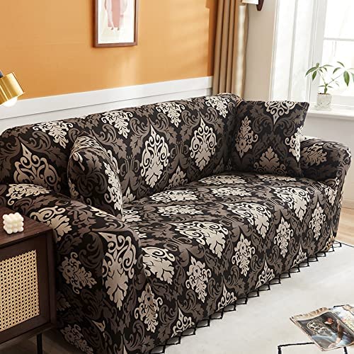 Quirky Hub L Shape Premium Extensible Sofa Set Cover Brown Mint