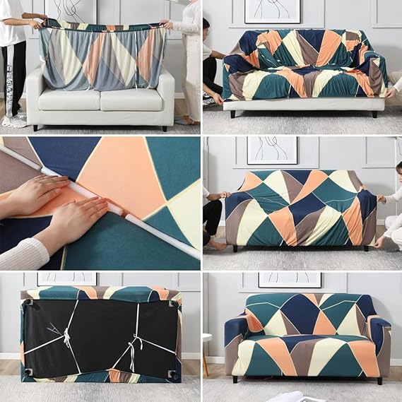 L Shape Multicolour Sofa Covers Premium Quiality Strechable Sofa Cover