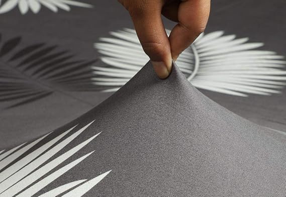 L Shape Grey Leaves Stretchable Sofa Cover