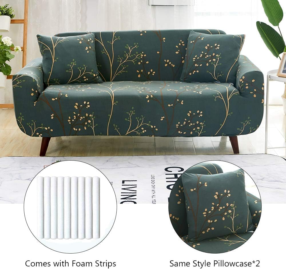 Quirky hub 2025 Green Floral Strechable Sofa Cover