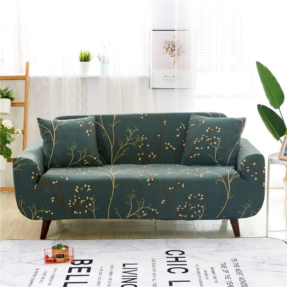 Quirky hub 2025 Green Floral Strechable Sofa Cover