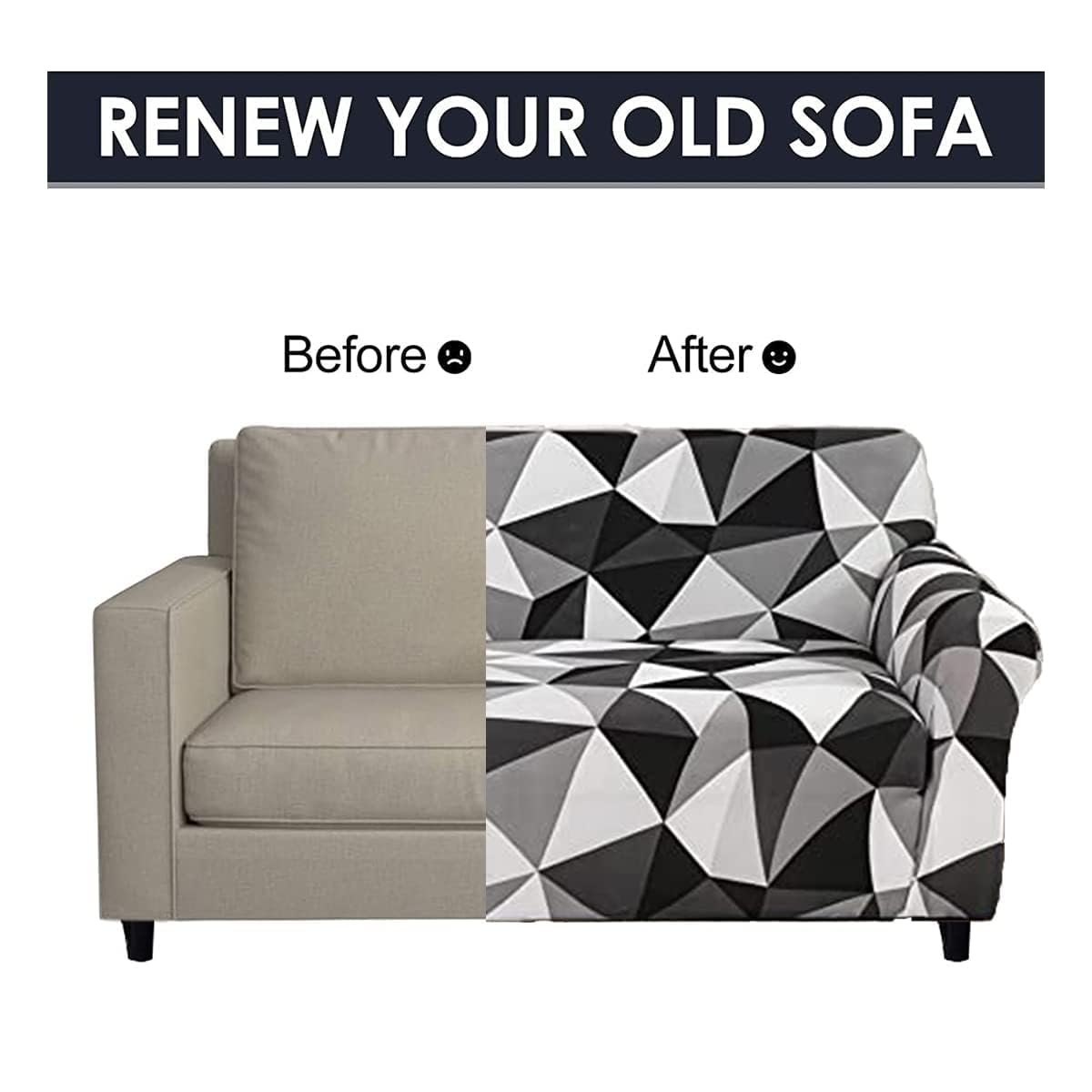 L shape Quirkyhub 2026 Black Multi Strechable Sofa Cover