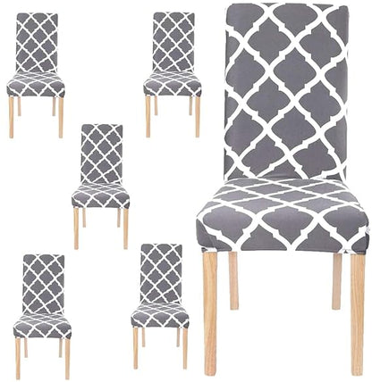 STRETCHABLE CHAIR COVERS, DIAMOND GREY