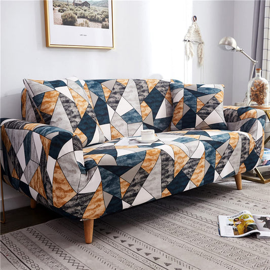 Quirky Hub L Shape Premium Extensible Sofa Set Cover Orange Smoke