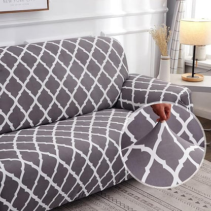 Grey Diamond Universal Sofa Cover – Stretchable & Washable