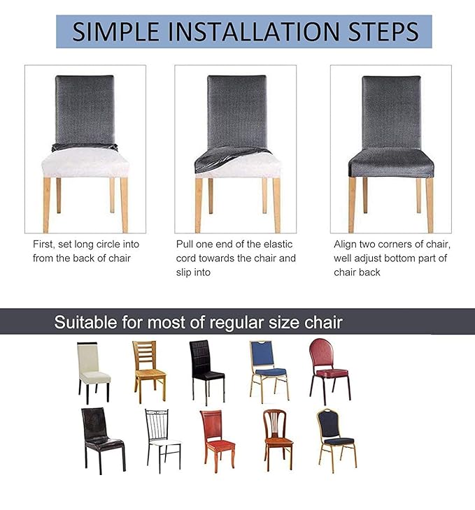 Quirky Hub Premium Wrinkle-Free Stretchable | Washable Plain Velvet Chair Covers ,Grey (QHCC-093)