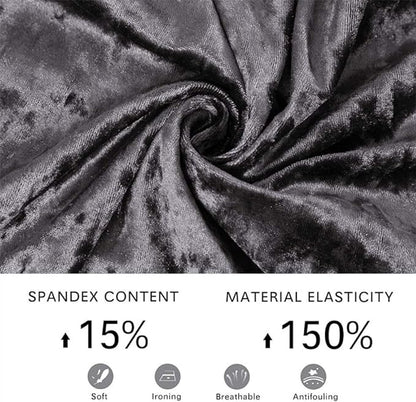 Quirky Hub Premium Wrinkle-Free Stretchable | Washable Plain Velvet Chair Covers ,Grey (QHCC-093)