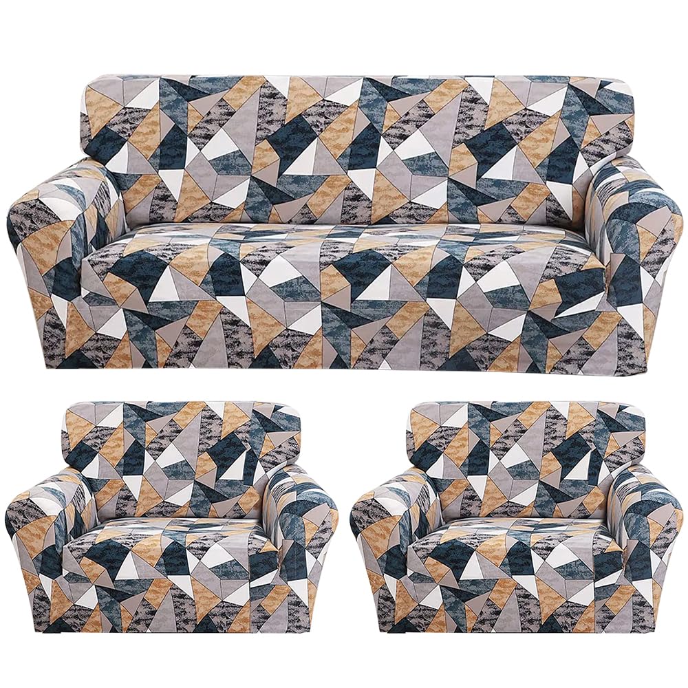 Quirky Hub Premium Wrinkle-Free Stretchable | Elastic Universal Stretchable Sofa Cover Orange Smoke