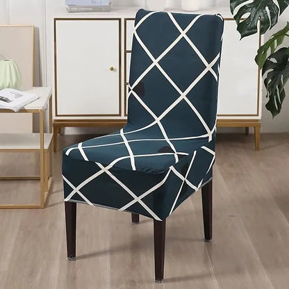 STRETCHABLE CHAIR COVERS, CROSS BLUE