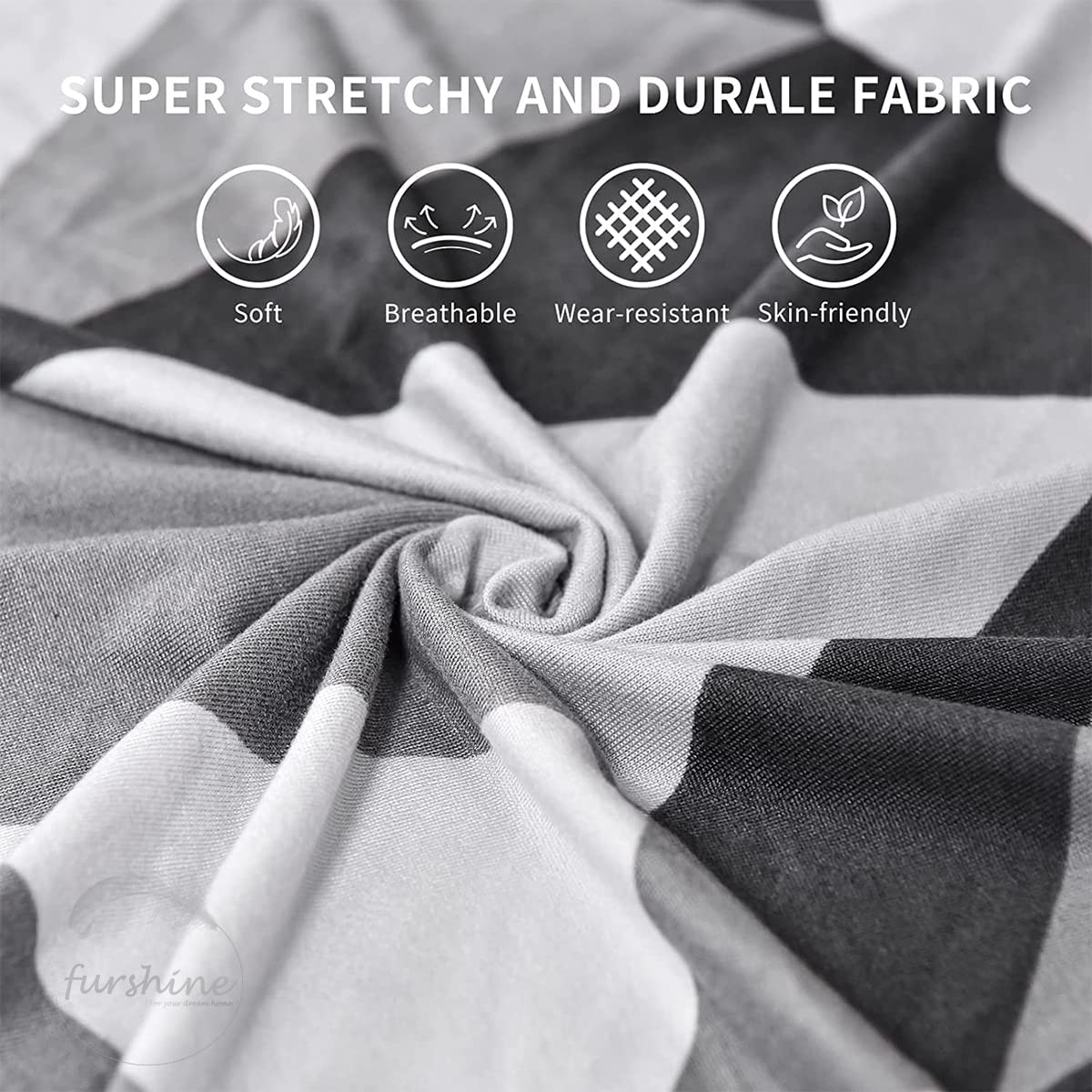 L shape Quirkyhub 2026 Black Multi Strechable Sofa Cover