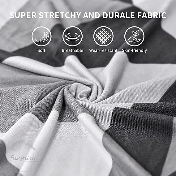 Quirky Hub Premium Wrinkle-Free Stretchable | Elastic Universal Stretchable Sofa Cover Black Multi