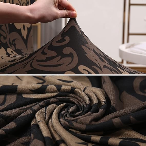 Quirky Hub Premium Wrinkle-Free | Elastic Stretchable | Washable|Chair Covers Brown Mint