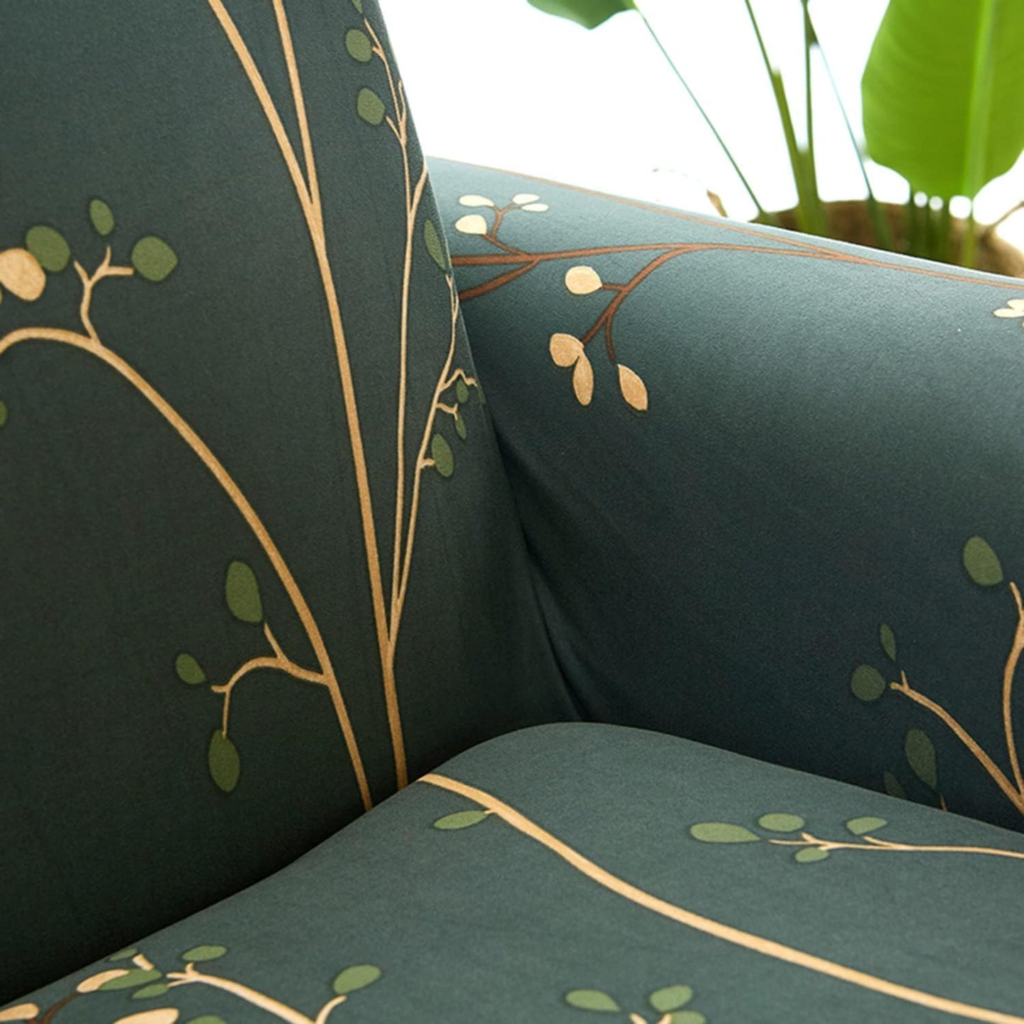 Quirky hub 2025 Green Floral Strechable Sofa Cover