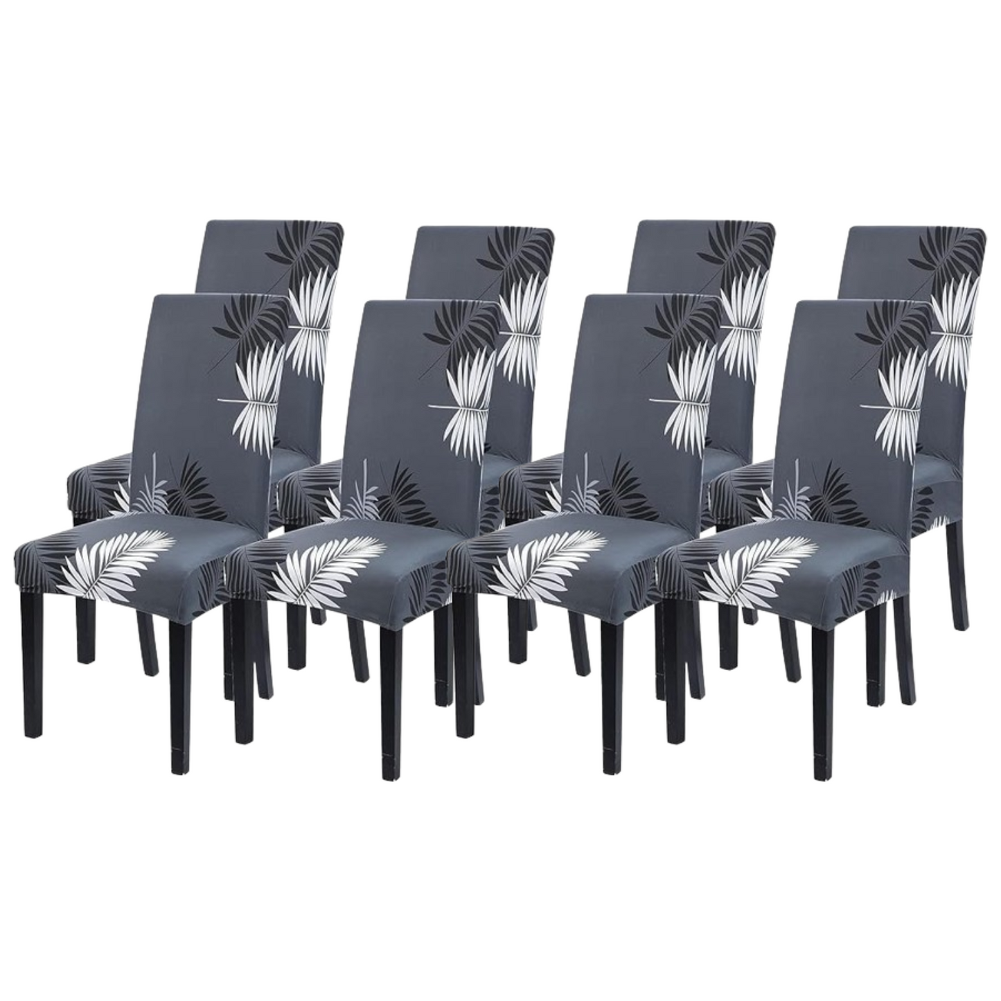Charcoal Fern Printed Chair Cover