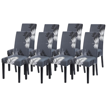 Charcoal Fern Printed Chair Cover