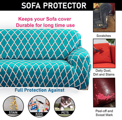 L Shape Quirkyhub Sky Diamond Strechable Sofa Cover