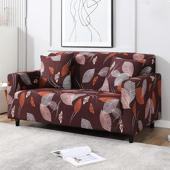 Quirky Hub Premium Wrinkle-Free Stretchable | Elastic Universal Stretchable Sofa Cover Paan Patta