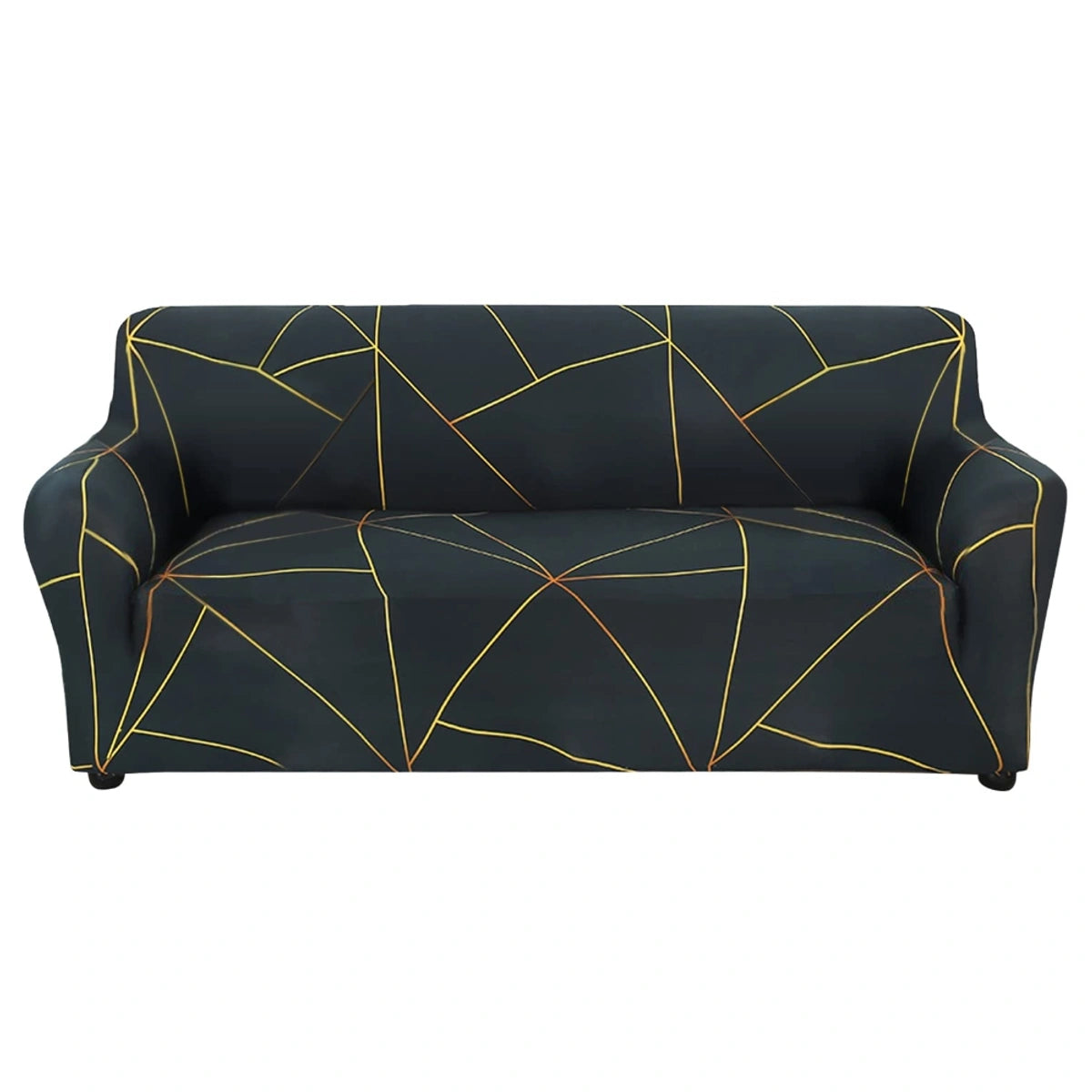 Quirky Hub Premium Wrinkle-Free Stretchable | Elastic Universal Stretchable Sofa Cover Gold Prism