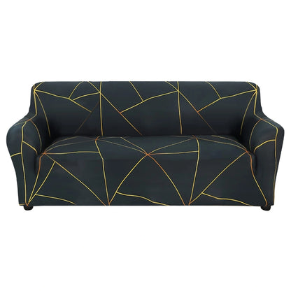 Quirky Hub Premium Wrinkle-Free Stretchable | Elastic Universal Stretchable Sofa Cover Gold Prism