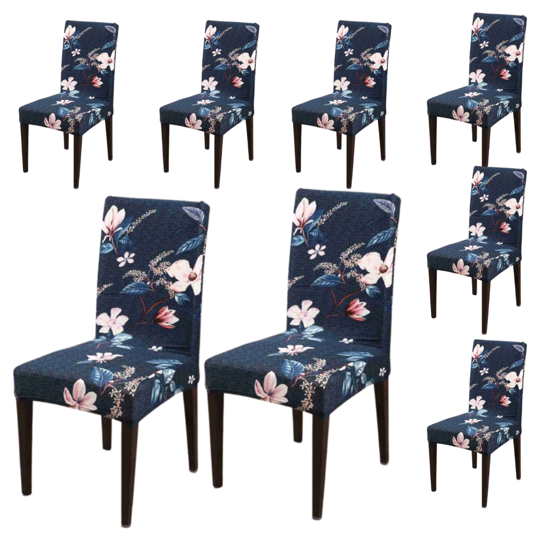 Lotus Blue Printed Chair Cover