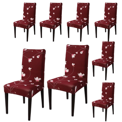 Floral Maroon Printed Chair Cover