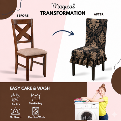 Quirky Hub Decorative Frill Dining Chair Cover Set – Premium Washable Stretch Chair Covers with Elastic Fit (Copy) (Copy) (Copy)